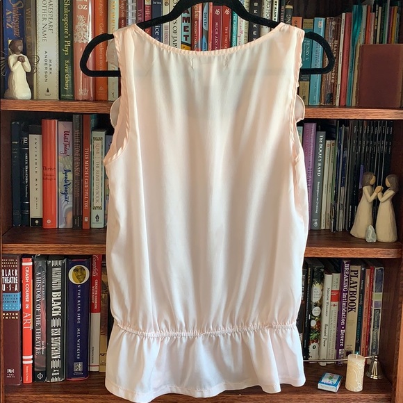 Blush Pink Top w/Petal Collar & Faux Pearl Trim - Picture 4 of 5